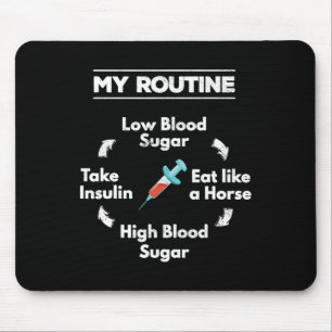 Diabetes Routine Insulin Needle Low High Blood Sug Mouse Pad