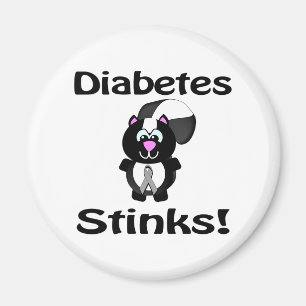 Diabetes Stinks Skunk Awareness Design Magnet