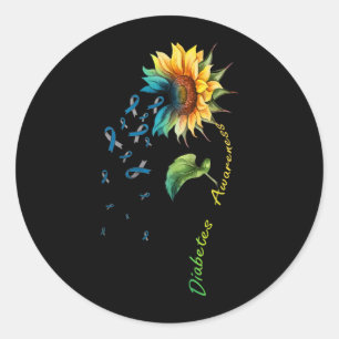 Diabetes Suower Shirt Type 1 Type 2 Classic Round Sticker