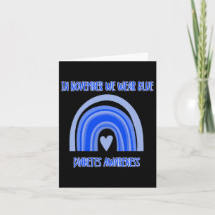 Diabetes T1d Awareness Month Blue Rainbow Ribbon S Card