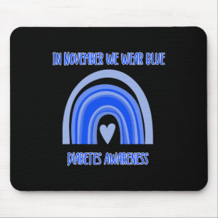 Diabetes T1D Awareness Month Blue Rainbow Ribbon S Mouse Pad