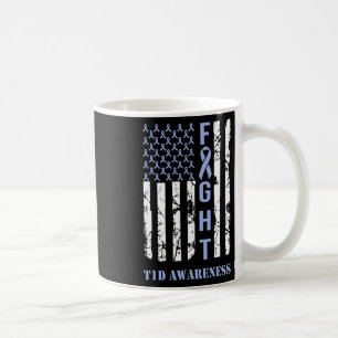 Diabetes T1d Awareness Month Fight Flag Blue Ribbo Coffee Mug