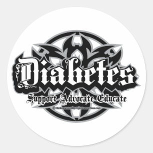 Diabetes Tribal Classic Round Sticker