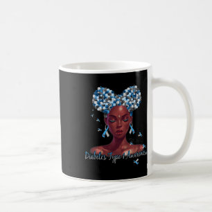 Diabetes Type 1 Awareness Blue And Grey Ribbon Gir Coffee Mug