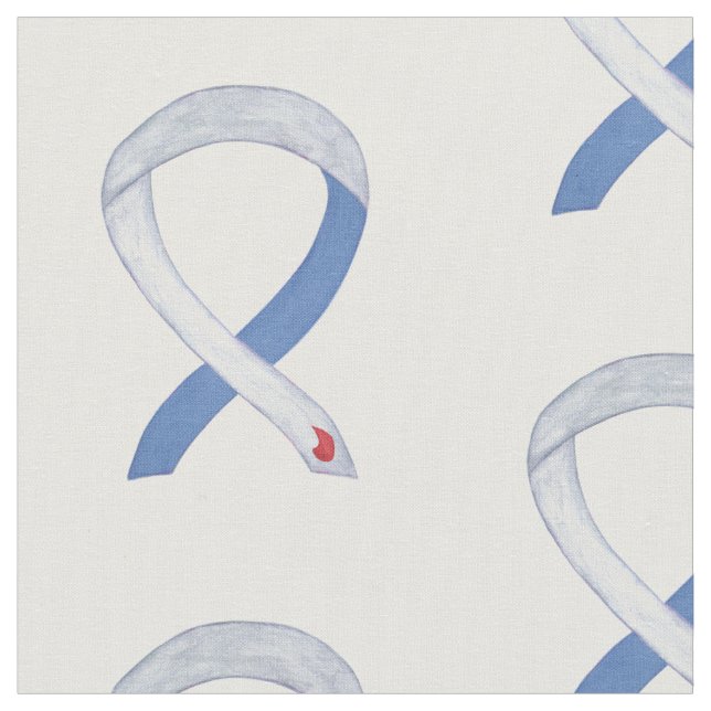 Diabetes Type 1 Awareness Ribbon Custom Fabric (Close Up)