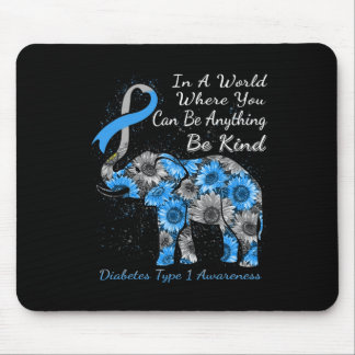 Diabetes Type 1 Awareness Sunflower Elephant Be Ki Mouse Pad