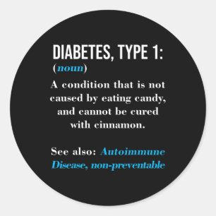 Diabetes Type 1 Definition Autoimmune Disease Classic Round Sticker