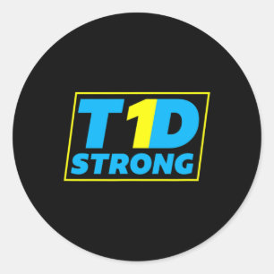 Diabetes TYPE 1 Strong Awareness Classic Round Sticker
