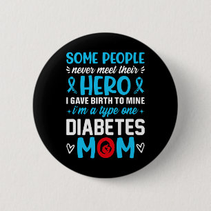Diabetes Type 1 Survivor Mum - Women T1 Diabetes A 6 Cm Round Badge