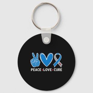 Diabetes Warrior Awareness Blue Peace Love Cure Fa Key Ring