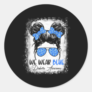 Diabetes Warrior Awareness Diabetic Support Type w Classic Round Sticker