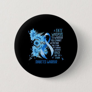 Diabetes Warrior Blue Ribbon Butterfly Diabetes 6 Cm Round Badge