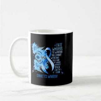 Diabetes Warrior Blue Ribbon Butterfly Diabetes Coffee Mug