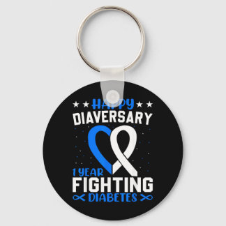 Diabetes Warrior - Happy Diaversary Diabetes Key Ring