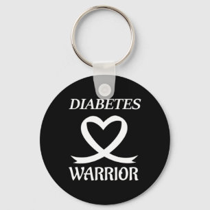 Diabetes Warrior Heart Ribbon Diabetic Awareness Key Ring