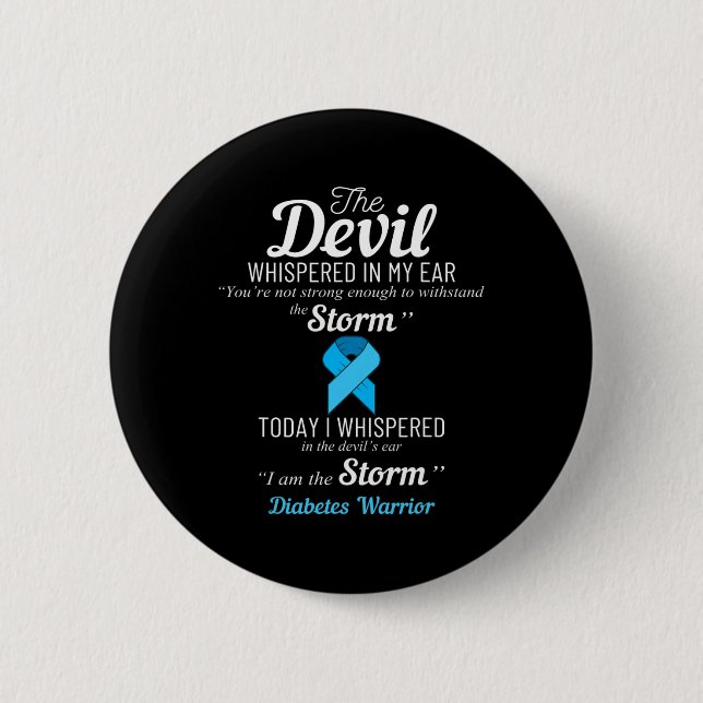 Diabetes Warrior Storm Best Diabetes Awareness Gif 6 Cm Round Badge (Front)