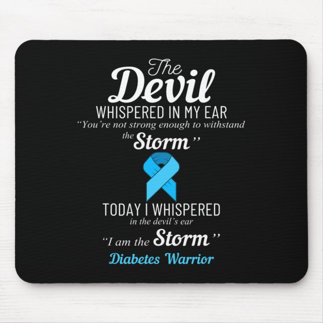 Diabetes Warrior Storm Best Diabetes Awareness Gif Mouse Pad (Front)