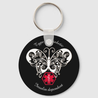 Diabetic Alert Type 1 or 2  Personalise Key Ring