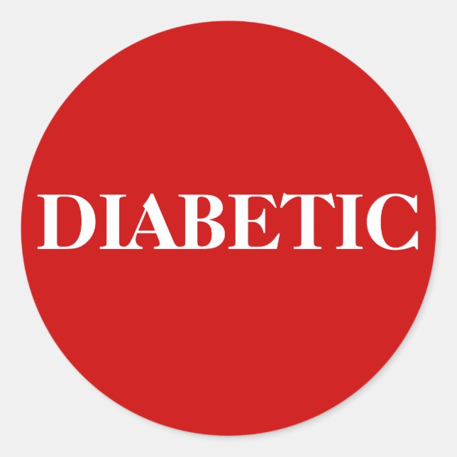 DIABETIC CLASSIC ROUND STICKER (Front)