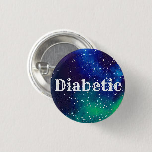 Diabetic Customisable Galaxy Identity 3 Cm Round Badge