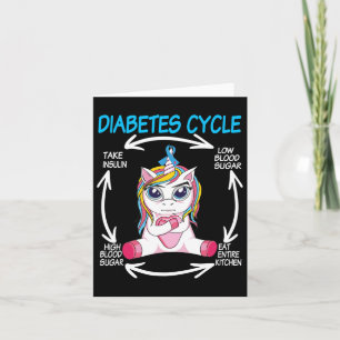 Diabetic Cycle Fun Unicorn Diabetes Awareness Tee  Card