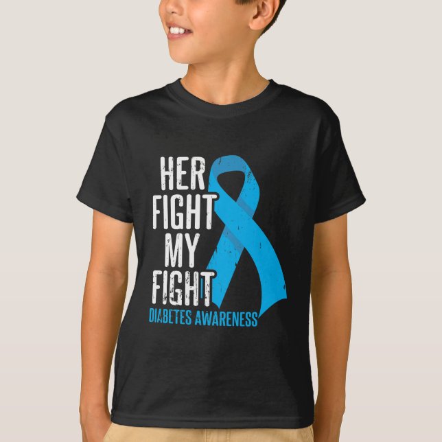 Diabetic Daugher Support Family Diabetes Awareness T-Shirt (Front)