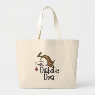 Diabetic Diva Large Tote Bag
