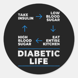 Diabetic Life Cycle Fun Diabetes Awareness  Classic Round Sticker