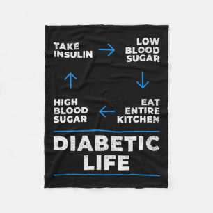 Diabetic Life Cycle Fun Diabetes Awareness Fleece Blanket