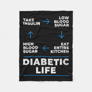 Diabetic Life Cycle Fun Diabetes Awareness  Fleece Blanket