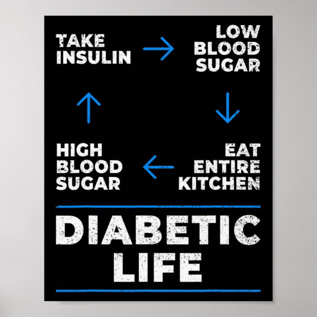 Diabetic Life Cycle Fun Diabetes Awareness  Poster (Front)