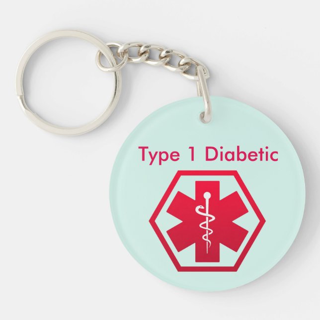 Diabetic Medical Alert Key Ring (Front)