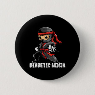 Diabetic Ninja Diabetes Awareness Month T1D Type 1 6 Cm Round Badge