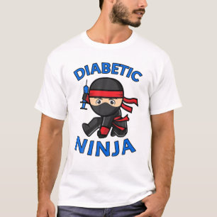 Diabetic Ninja Youth Type 1 T1D T1 Diabetes Awaren T-Shirt