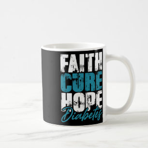 Diabetic Warrior Gift Faith Cure Hope Diabetes Awa Coffee Mug