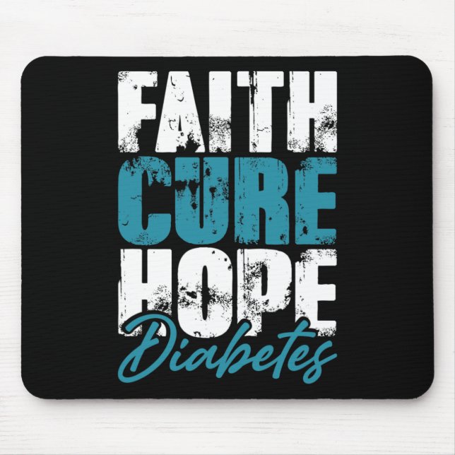 Diabetic Warrior Gift Faith Cure Hope Diabetes Awa Mouse Pad (Front)