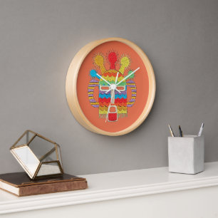 Diablo Huma Mask Clock - Burnt Sienna Background