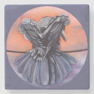 Diablo The Raven Drink Coaster Watercolor of Crow