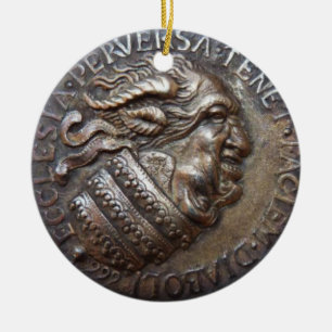 Diabolic Christmas adornment by RetroCharms Ceramic Tree Decoration