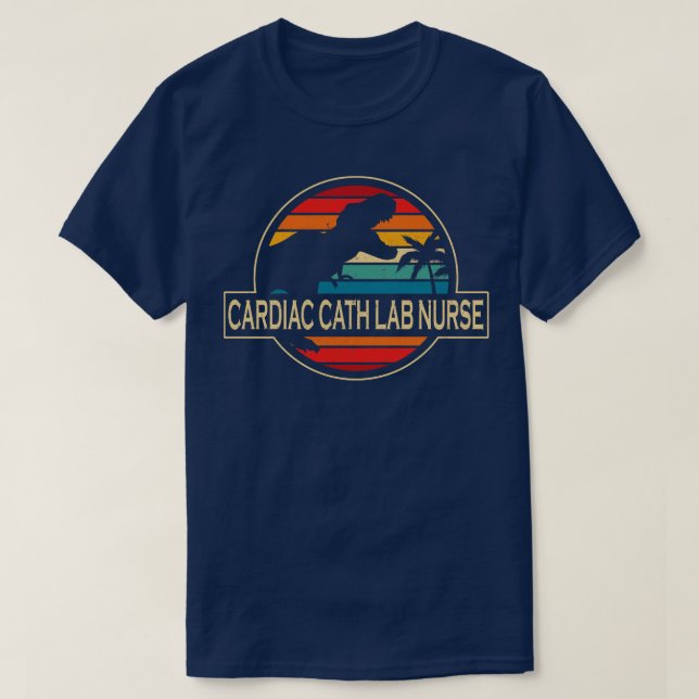diac Cath Lab Nurse Dinosaur T-Shirt (Design Front)