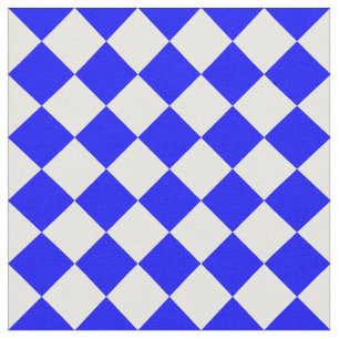 Diag Chequered Large - White and Blue Fabric