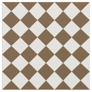 Diag Chequered Large - White and Dark Brown Fabric