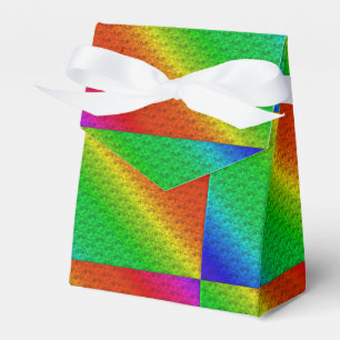 Diag Rainbow Gradient Floral Pattern Red Green Favour Box