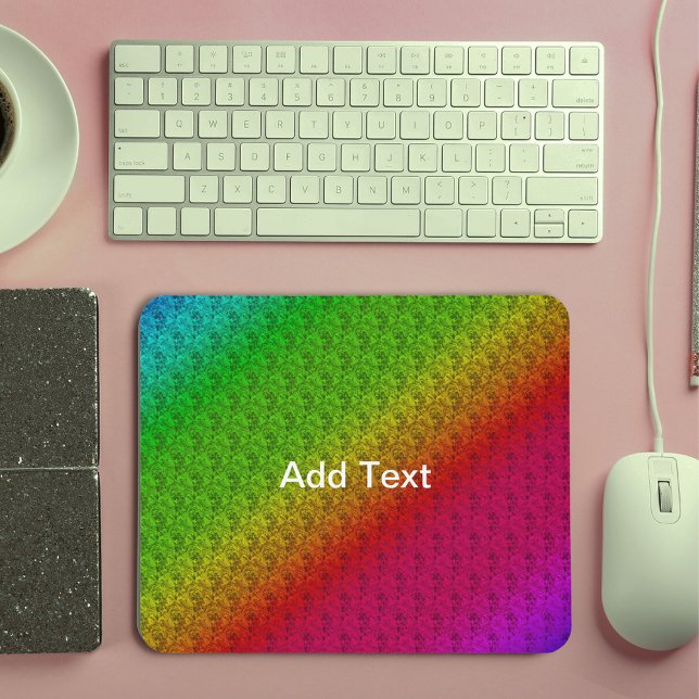 Diag Rainbow Gradient Floral Pattern Red Green Mouse Pad (Diag Rainbow Gradient Floral Pattern Red Green Mouse Pad)