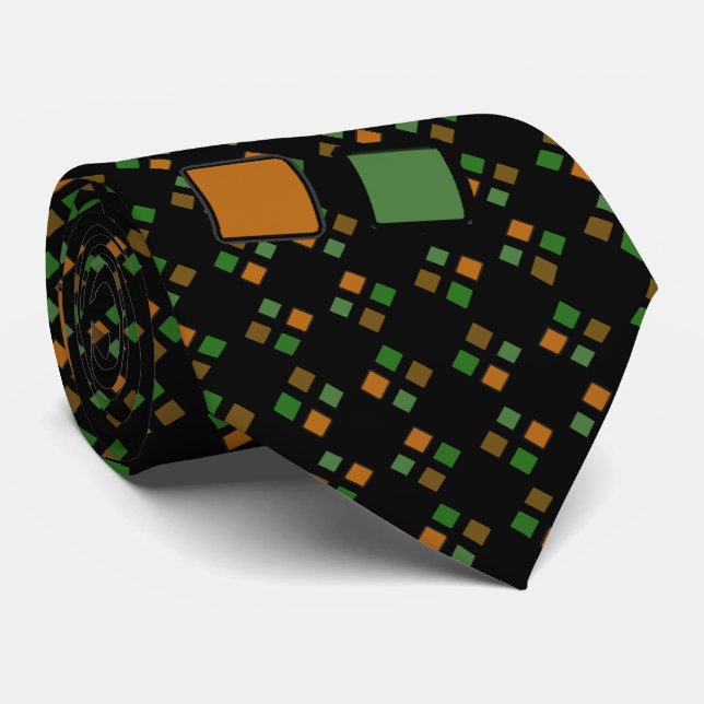 DIAG SQUARES mixed adjustable Tie (Rolled)