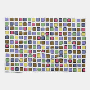 DIAG SQUARES Mixed Tea Towel