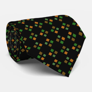 DIAG SQUARES orange&green adjustable Tie