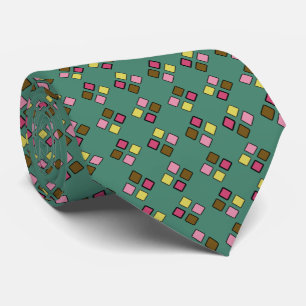 DIAG SQUARES pink adjustable Tie