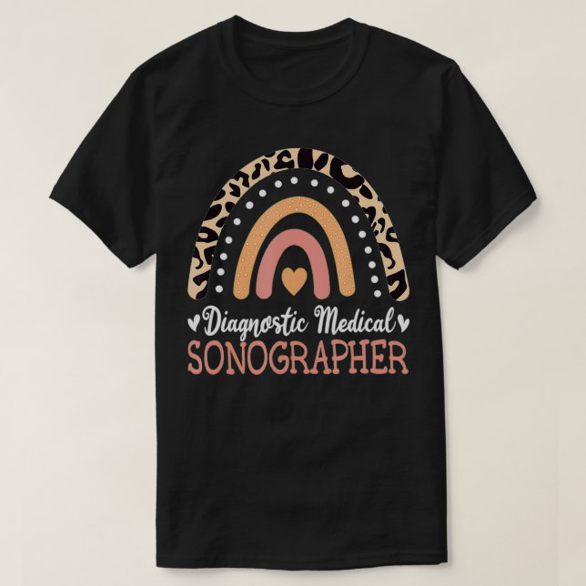 Diagnostic Medical Sonographer Rainbow Sonography  T-Shirt (Design Front)