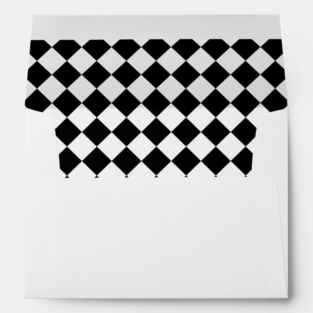 Diagonal Black and White Chequerboard Envelopes (Back (Bottom))